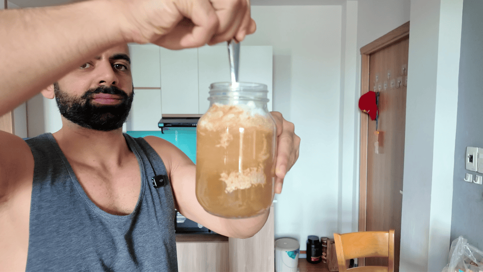 ice latte transparent labs protein coffee mixing