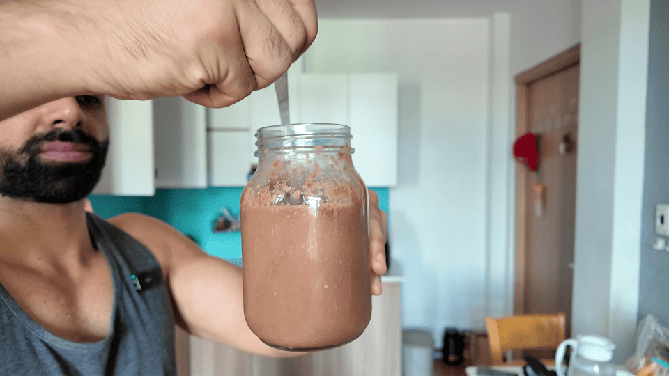 mixing mocha protein coffee transparent labs