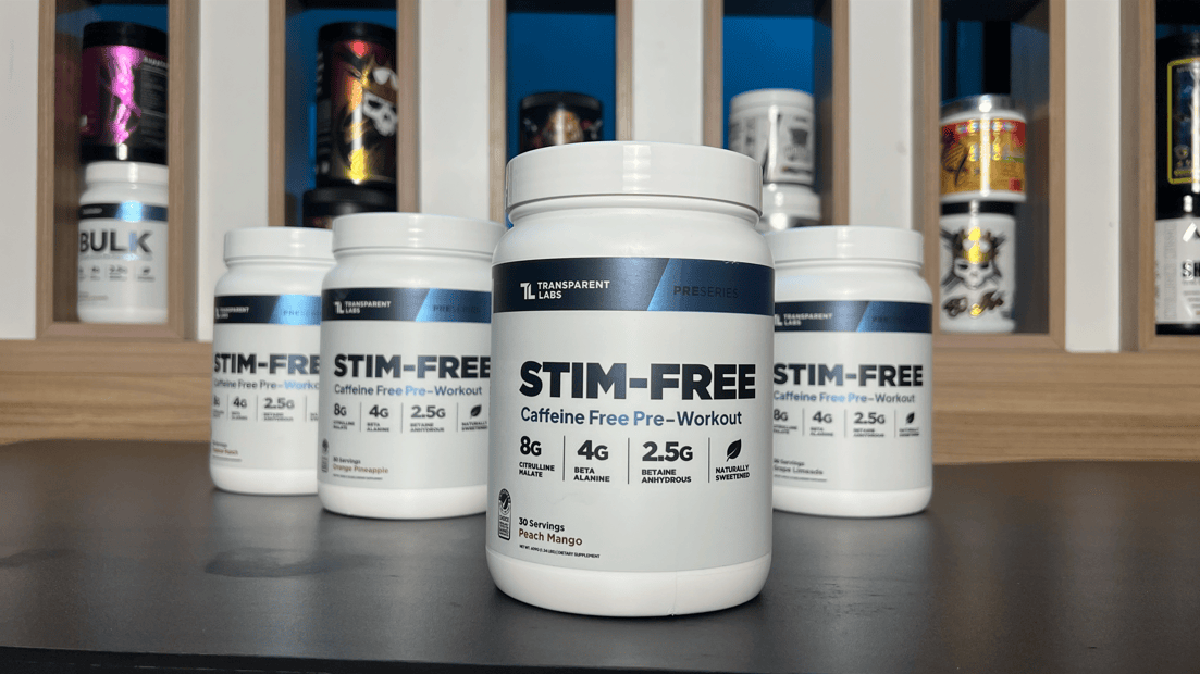stim free peach mango transparent labs front bottle